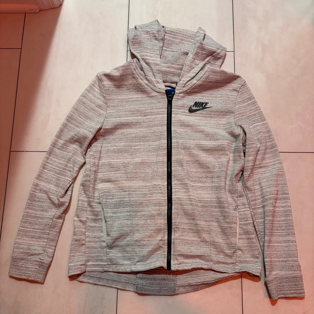 Nike Women's Light Gray Hooded Utility sweater